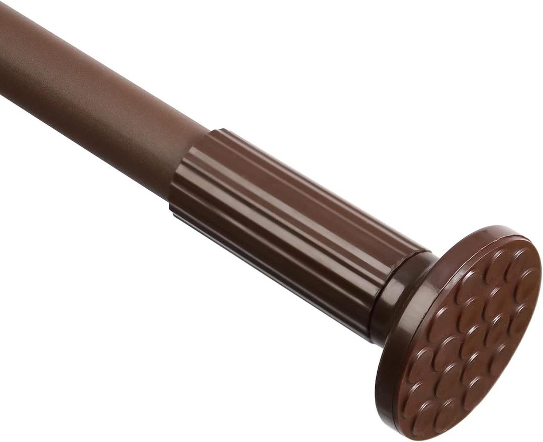 Tension Shower Curtain, Spring Shower Tension Curtain Rod, Closet Rod, for Windows or Shower, Rust Resistant Easy to Install, Umimile (Brown, 51-145)