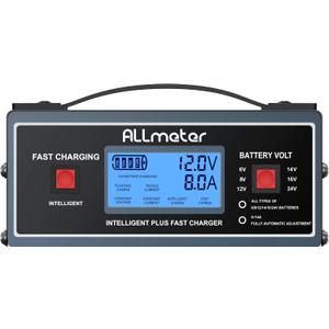 8 Volt Battery Charger - Smart Fully Automatic 0-14A Maintainer for 8V Golf Cart & Automotive Batteries, Also Works with 6/12/14/16/24V AGM, Gel, Lead-Acid
