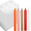 6 Holes Long Cylinder Silicone Candle Molds, Pillar Cylinder Shape Mold for Aromatherapy Candle Soy Wax Soap Clay Craft Plaster Resin Handmade Crafts Gifts Birthday Cake Decor(5.9in)