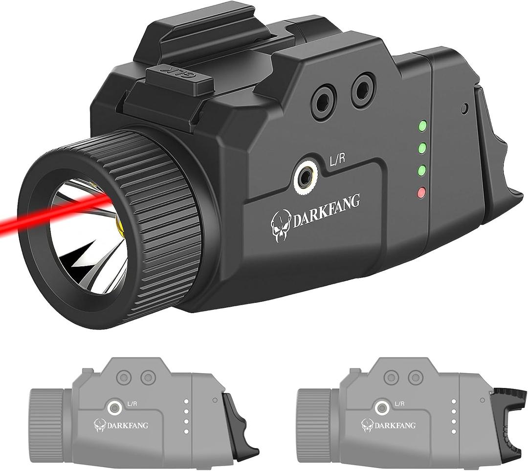 DARKFANG Pistol Red Laser Light Combo with High and Low Switch System for Picatinny and GLK Rails