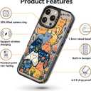 Compatible for iPhone 16 Pro case Cute - Durable Shockproof 6.6 ft Drop Impact Phone Case - Black Funny Cats Party Design for iPhone 16 Pro 6.3"