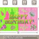 72x43inch Fabric Green and Pink Happy Birthday Backdrop Cheerleading American High School Lockers Photography Background Halloween Party Decorations Photo Props