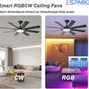 Ceiling Fans with Lights, 52 Inch Ceiling Fan with Light and Remote Control, Reversible DC Motor, 3CCT, Dimmable, Timer, Noiseless, Black Ceiling Fan for Bedroom Living Room, Indoor/Outdoor Use