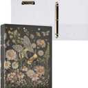 3 Ring Binder 1.5 Inch Bee Wildflowers Three Ring Binder Cute Binder with 3 Storage Pockets for Women School Office Supplies