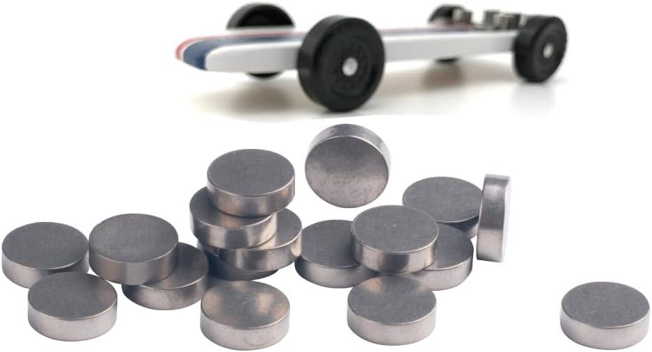 Cylindrical Tungsten Weights for Pinewood Derby Cars,Bring Your Car to The 5 oz Limit and Make The Faster Pine Derby Car,10-Pack (1/8 oz Each)
