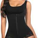 SHAPERX Women's Fajas Colombianas Shapewear Postpartum Tummy Control Body Shaper Butt Lifter Bodysuit, Medium