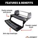 Lippert Radius 24" Double Manual RV Step Assembly, 8" Rise, 300 lbs. Anti-Slip Steps, Compact One-Hand Expand or Collapse, Black Powder Coat, Travel Trailers, 5th Wheels, Campers - 432682