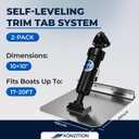 6"x8" & 10"x10" Self-Leveling Trim Tab System for Boats 10'-16' & 17'-20', Trim Tabs for boats Smoother Ride, Heavy-Duty Boat Trim Tabs to Eliminate Porpoising, Improve Fuel Efficiency,Easy to Install