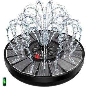 Solar Fountain with Innovative Battery Indicator & 2000mAh, 3.5W 2025 Glass Solar Water Fountain Pump Works in Cloudy Day for Bird Baths, Gardens, Ponds, Pools, Indoors, Outdoors & Flower Pots