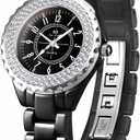 Women's Watches Swarovski Crystal Analog Quartz Waterproof White Ceramic Watch for Ladies Bracelet Watch