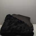 Faux Fur Black Comforter Queen,  Fluffy Fuzzy Plush Bedding Comforter (1 Shaggy Velvet Comforter ), Soft Puffy Comfy Down Alternative Comforter 
