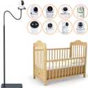 Baby Monitor Mount, Baby Monitor Floor Stand Compatible with Infant Optics DXR-8 Pro,Nanit Pro,HelloBaby,ufy,Vtech,ANMEATE Baby Monitor Camera, Adjustable Height Baby Monitor Holder (Black)