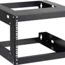 6U Wall Mount Rack Open Frame 19 Inch Server Equipment Network Cabinet 18 inches Depth Black by Tedgetal