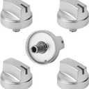 5 Pack WB03X29315 Knob Fit for GE Cooktop Knob Replacement, KIP 5U06 191D9233 Stove Knobs Compatible with GE Gas Stove Knobs Replace Part AP6327765 4585907, Compatible with JGP5030SL1SS JGP5036SL1SS