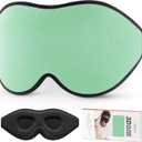 LitBear Sleep Mask for Side Sleeper Women Men, Eye Mask for Sleeping Light Blocking, 3D Contoured Cup Sleeping Mask, Soft Breathable Sleep Eye Mask with Adjustable Strap for Flight, Mint Green