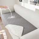 Genina 100% Waterproof Couch Cover for 3 Cushion Couch Sofa Cover for Dogs, Anti-Slip Sofa Covers Washable Couch Covers for Sectional Sofa L Shape Furniture Protector, 1 Piece (Light Gray, Sofa)