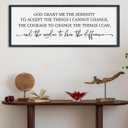 SRSZHIYUE Serenity Prayer Christian Inspirational Quote Wall Decor Art 32"12" Rustic Catholic Bible Verse Holy God Grant Me Religious Sign Farmhouse Home Living Room Religious Horizontal (Black)