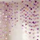 Dunzoom 10 Pack 36 ft 3D Wildflower Butterfly Garland Party Decor 6 Purple Artificial Flower Floral Hanging Vine 4 Butterfly Banner for Spring Birthday Wedding Baby Shower Backdrop Wall Arch Supplies