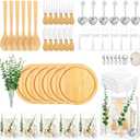 61Pcs Baby Shower Prizes for Game Winners Adults 6 Sets Wedding Bridal Party Favors for Guests with Bamboo Cheese Board Butter Spreaders Forks Measuring Spoons Kitchen Towels Thank You GiftRound