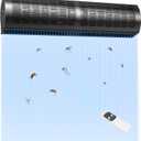 36" Home Wall-Mounted Air Curtain, Blocks Insects & Bugs from Entering, Dual-Speed Strong Air Curtain with Auto Door Magnetic Switch, Black
