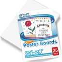 Chell Large Size 22" x 28" White Poster Board Heavyweight, for School Craft Project, 85 lb. Cover Weight, 25 Count