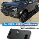 FASTCHE Front License Plate Frame Compatible with 2021 2022 2023 2024 2025 Ford Bronco Front Bumper License Tag Plate Holder Mounting Bracket (For Plastic Bumper ONLY) Replace # M2DZ17A385AA FO1068192