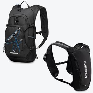 EVERFUN Hydration Backpack Bundle  Includes 18L Pack with 2L Bladder & 4L Pack with 1.5L Bladder  Lightweight, Insulated for Hiking, Biking, Running, Festivals