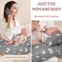 AMASKY Plus Size Breastfeeding Pillow for Ergonomic Comfort & Support, Easier Nursing, Fit, Removable Cover, Machine Washable, Letter Pattern(Grey), Pallet of Product