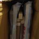 Amazon Basics Classic Foldable TV Dinner Tray Table with Storage Rack, 14.6 L x 19 W x 26 H inch, Natutral, 4-Pack