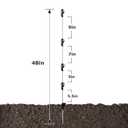50 Pack Fixed Insulator Fiberglass Posts, 48 Inch Fiberglass Electric Fence Posts, Easy Step-in Posts for Livestock Fencing, Garden Fencing and Boundary Marking