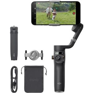 DJI Osmo Mobile 6 Smartphone Gimbal Stabilizer, 3-Axis Phone Gimbal, Built-In Extension Rod, Portable and Foldable, Android and iPhone Gimbal with ShotGuides, Vlogging Stabilizer, YouTube TikTok Video (Black)