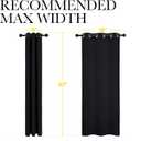NICETOWN Halloween Pitch Black Solid Thermal Insulated Grommet Blackout Curtains/Drapes for Bedroom Window (2 Panels, 42 inches Wide by 63 inches Long, Black)