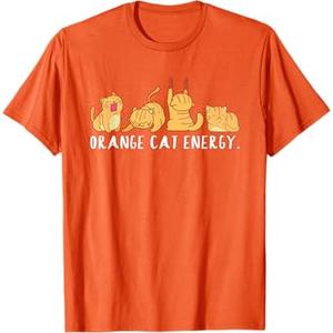 Orange Cat Energy Funny for Men Women T-Shirt S