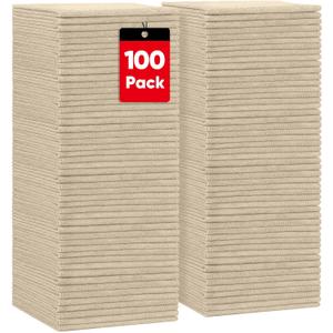 HOMEXCEL Microfiber Cleaning Cloths Brown, 100 Pack Microfiber Towels for Cars, Lint Free & Scratch-Free Bulk Cleaning Rags for House, Kitchen, Car and Shop, Absorbent Cleaning Towels 11.5 x 11.5 inch