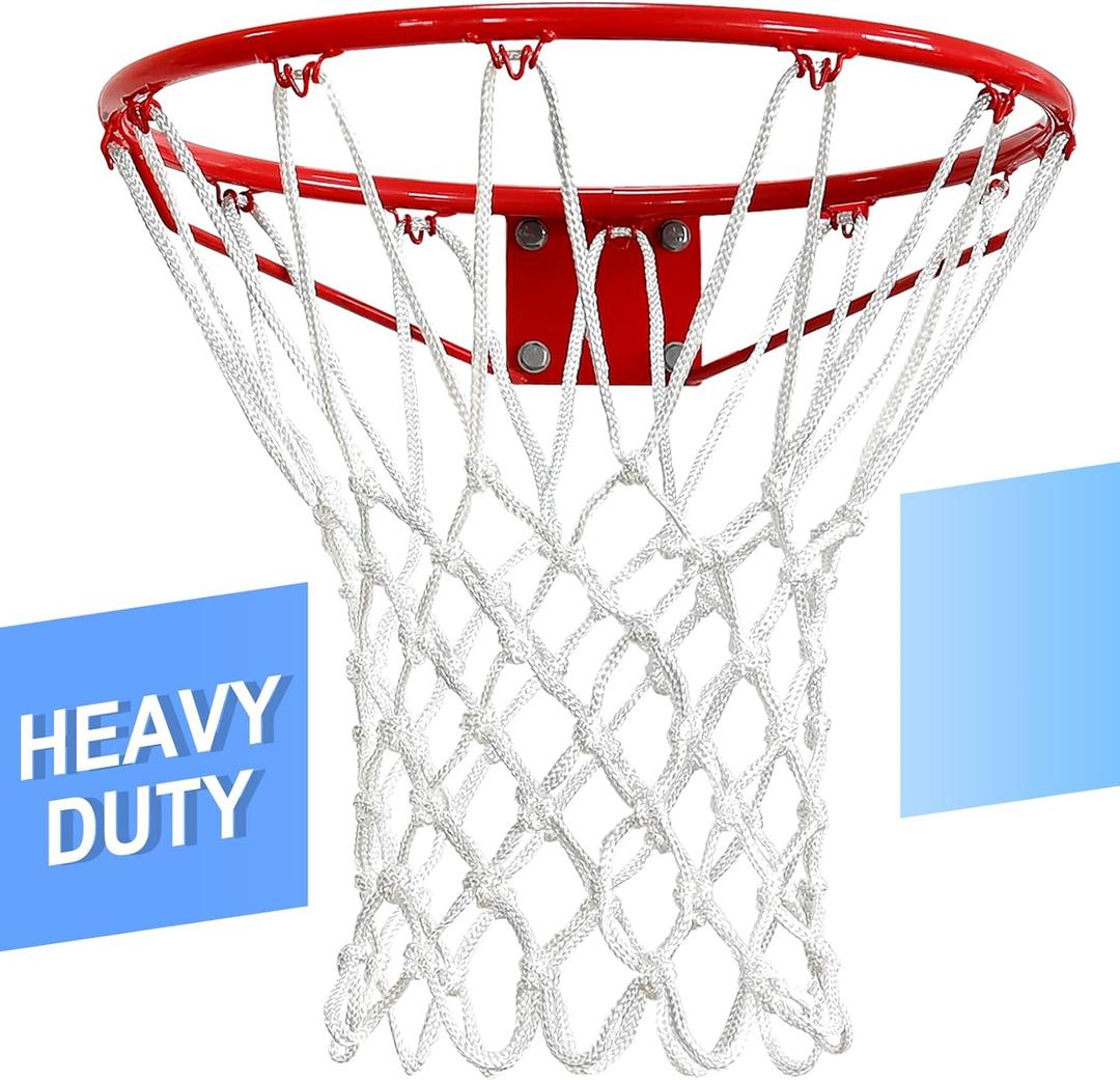 LAO XUE Basketball Net Outdoor,(7.16 oz) 12 Loops Professional Heavy Duty Basketball Net Replacement,All Weather Anti Whip, Suitable for Outdoor Standard 12 Loops Basketball Hoop