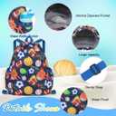 RHCPFOVR Drawstring Backpack for Kids - Football Bags for Girls Mini Gym Dance Beach Swim Travel Bag With Two Water Bottle Holder