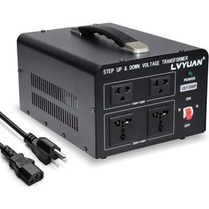 LVYUAN 3000 Watt Voltage Converter Transformer Heavy Duty Step Up/Down AC 110V/120V/220V/240V Power Converter with 2 US Outlets, 2 Universal Outlets, Resettable Circuit Breaker Protection