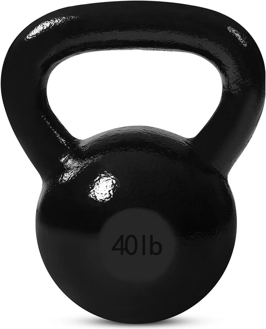 JFIT Kettlebell Weights Cast Iron, 40 LB Black