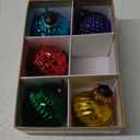 IndianShelf 5 Colourful Christmas Balls - Glass Ornaments - Multicolor Tree Balls - Large Vintage Ornaments