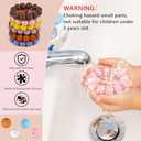 ASTARON 100 Pcs 15mm Silicone Beads for Crafts, 5 Colors: Grey, Light Grey, White, Black, Plaid Pattern