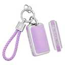 PIFOOG Key Fob Cover for Mazda Purple Car Keys Case Shell for Mazda CX5 CX30 CX9 CX50 3 6 CX90 MX5 Miata 4 Button Accessories Bling Keychain Protector Full Covers Girly Women Silver TPU