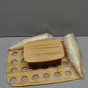 Ice Cream Cone Holder Stand with 100pcs Wooden Cones, 35 Holes Ice Cream Stand, Charcuterie Cones for French Fry Holder, Waffle Cones, Food Display, Catering Supplies, 12"x16"