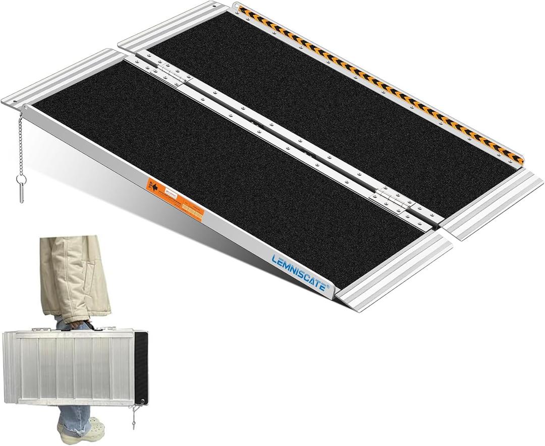 LEMNISCATE 3FT Wheelchair ramp,29.2 W,Non-Slip Portable Aluminum Wheel Chair Ramps, Folding Ramps for Wheelchair for Homes,Entry, Shed, Steps, Stairs, Handicap, Doorways, Curbs, 800LBS Capacity