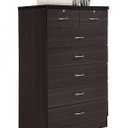 HODEDAH 7 Drawer Wood Dresser for Bedroom, 31.5 inch Wide Chest of Drawers, with 2 Locks on the Top Drawers, Storage Organization Unit for Clothing, Chocolate