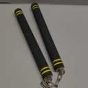 Safe Solid Rubber Nunchucks Nunchakus with Steel Chain and Bearing Ball System only for Adults and Professionals Perform, Practice, Exercise (1Pcs)