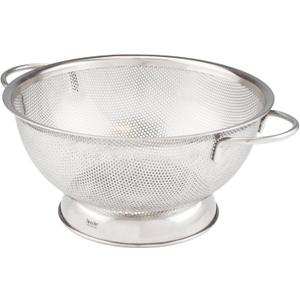Stainless Steel Colander With Looped Handles & Rimmed Footer, Rust-Resistant Pasta Strainer & Veggie Wash, Food Prep Strainer Basket, 2.5 Quart
