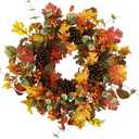 Berries and Pinecones Artificial Fall Harvest Wreath - 26" - Unlit