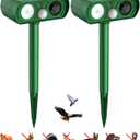 Animal Deterrent Devices Outdoor, Solar Animal Repeller with Motion Sensor Animal Repeller to Repel Cat, Deer, Squirrel, Rabbit, Dog, Skunk (Green - 2 Pack)