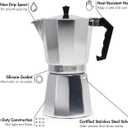 Primula Classic Stovetop Espresso and Coffee Maker, Moka Pot for Italian and Cuban Caf Brewing, Greca Coffee Maker, Cafeteras, 9 Espresso Cups, Silver