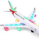 Bump and Go Airplane Toy with 4D Lights & Sounds, Realistic Moving Plane with Automatic Direction Change, Interactive Aircraft Toy for Boys & Girls Ages 312, (Red)